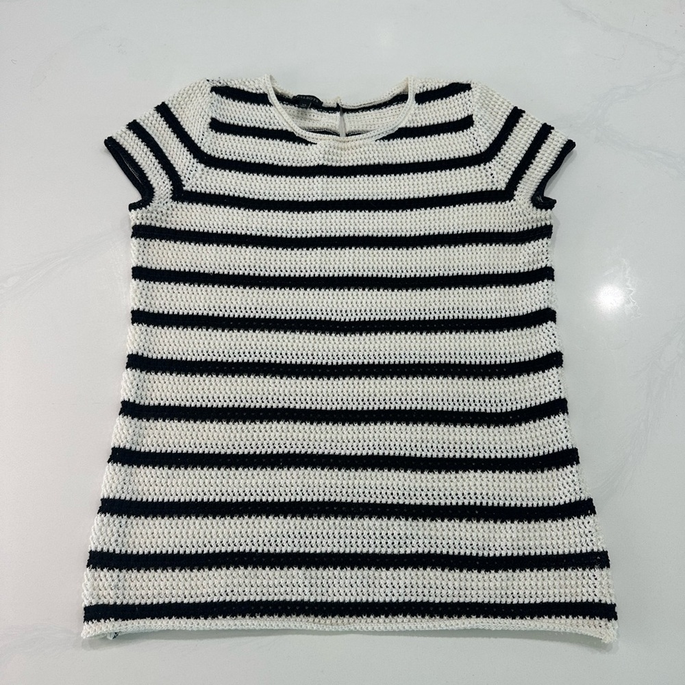 Talbots Black and White‎ Striped Sweater